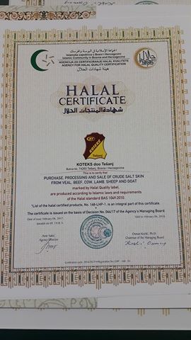 Koteksu Dodjeljen Halal Certifikat