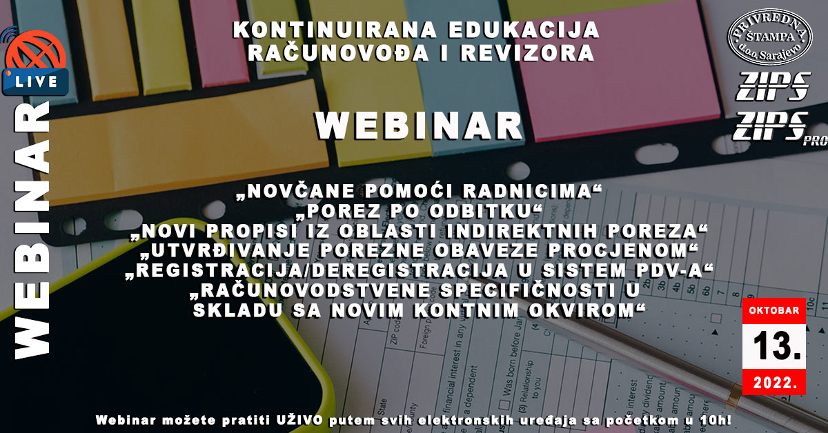 WEBINAR: „NOVČANE POMOĆI RADNICIMA“ „POREZ PO ODBITKU“ „NOVI PROPISI IZ ...